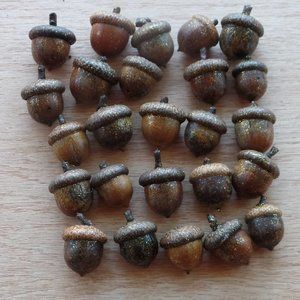 25 Real Acorns Vase Filler painted gold glittery